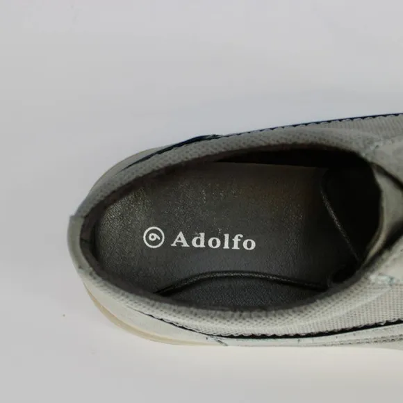Adolfo Gianluca Plain Toe Casual Oxford Shoes Size 10.5 Grey Faux Leather NEW