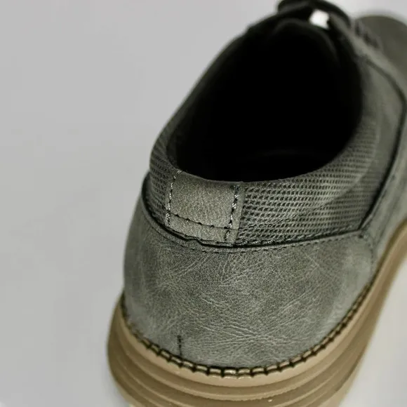 ADOLFO Gianluca Plain Toe Casual Oxford Shoes Size 12 Grey Faux Leather NEW