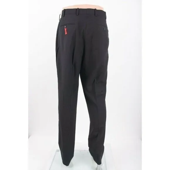 Adolfo Mens Dress Pants Black Size 38W 32L Stretch Slim Fit Tapered Leg NWT