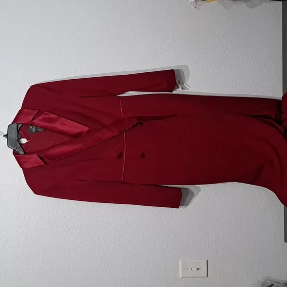 Adrianna Papell Red Crepe Tuxedo Gown