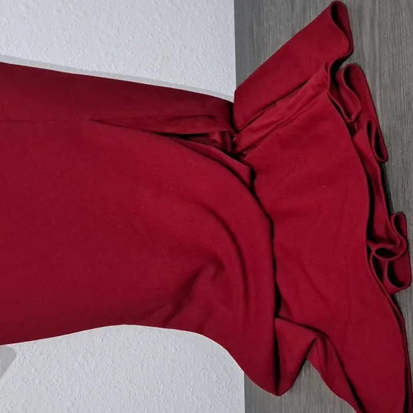 Adrianna Papell Red Crepe Tuxedo Gown