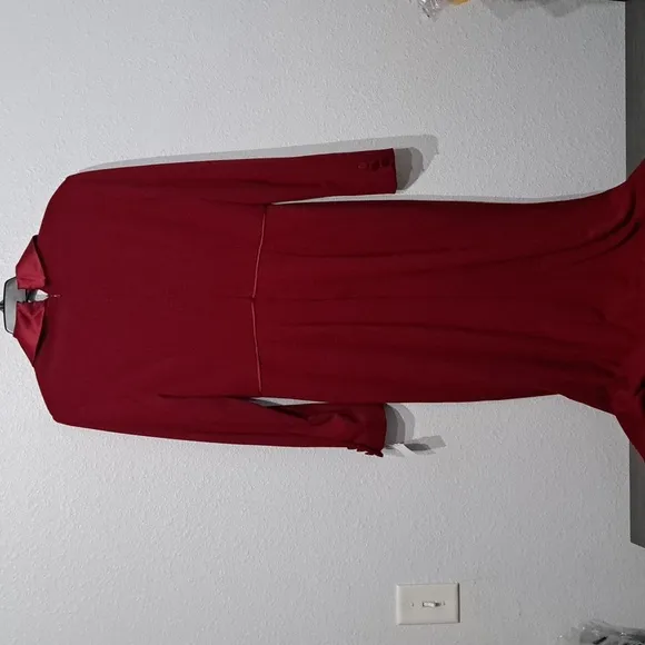 Adrianna Papell Red Crepe Tuxedo Gown