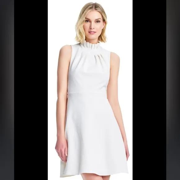 Adrianna Papell Ruffle Neckline Fit and Flare Dress Dress size 4