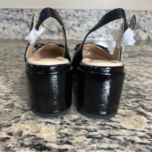 Adrienne Vittadini Chrome Toe Slingback Shoes