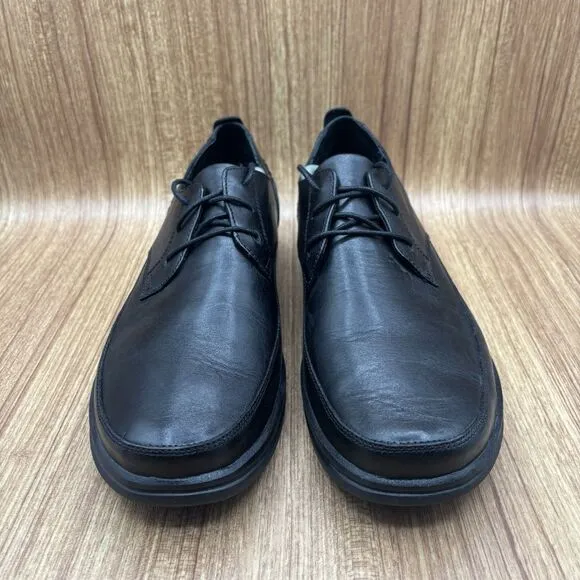 Aetrex Dale Classic Black Leather Men's Size 12 M Lace Up Slip Resistant Shoes