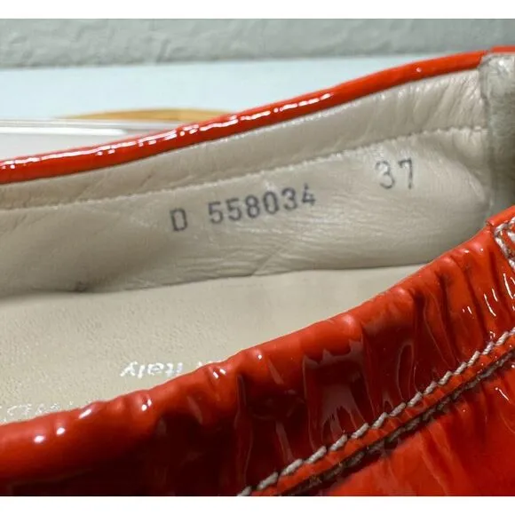 AGL Attilio Giusti Leombruni Ballet Flats 37 Italian Maroon Patent Leather Italy