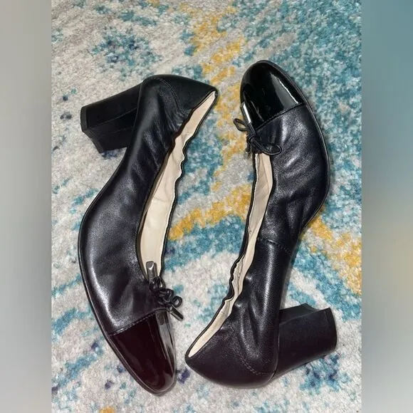 AGL Attilio Giusti Leombruni Black Toe Cap Pumps Heels 39.5 (RUN SMALL)