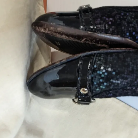 AGL Attilio Giusto Leombruni women's black shimmer ballet shoes flats 37 (US 6)