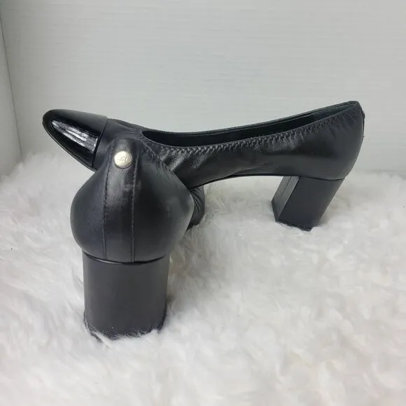 AGL Attilio Giusti Leombruni Women's Shoes 9 Black Leather Patent Cap Toe Pump