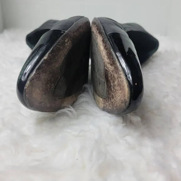 AGL Attilio Giusti Leombruni Women's Shoes 9 Black Leather Patent Cap Toe Pump