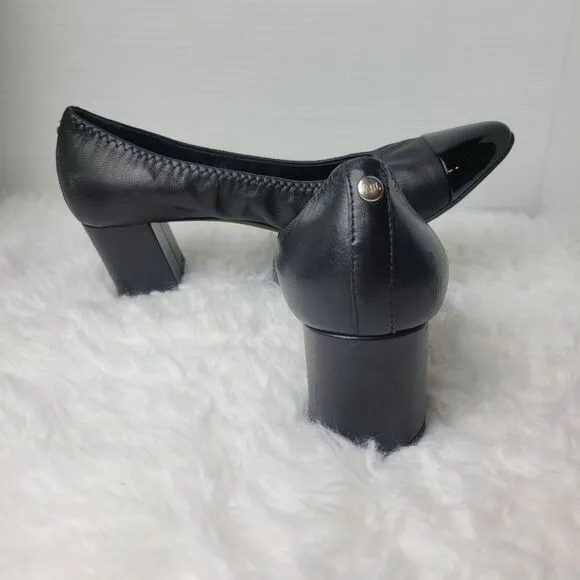 AGL Attilio Giusti Leombruni Women's Shoes 9 Black Leather Patent Cap Toe Pump