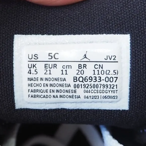 Air Jordan 1 Mid Patent SE TD 'Black Gold' Sneakers BQ6933-007 Infant 5C