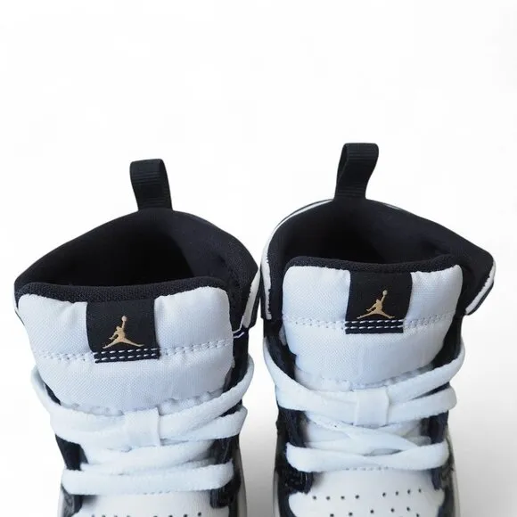 Air Jordan 1 Mid Patent SE TD 'Black Gold' Sneakers BQ6933-007 Infant 5C