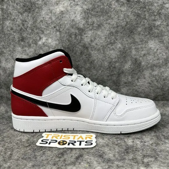 Air Jordan 1 Mid Shoes Mens Size 7.5 Chicago White Red Black 554724-116