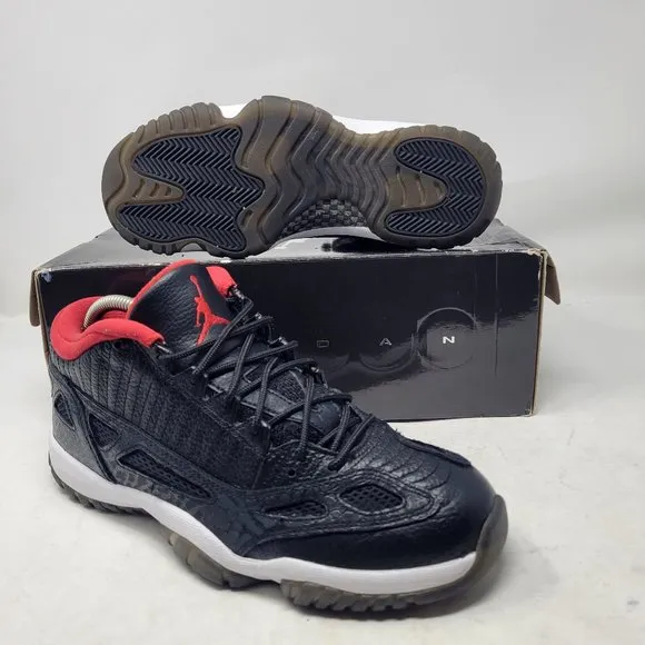 Air Jordan 11 XI Retro Low IE 'Black Red' BRED 2011 306008-001 7.5 1 4 6 12 13