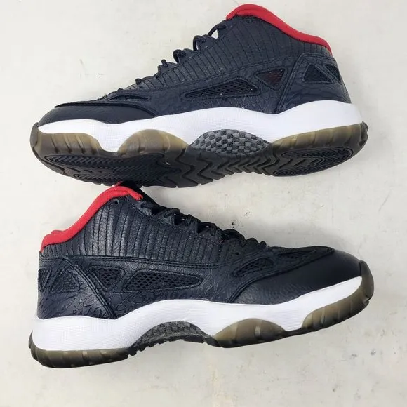 Air Jordan 11 XI Retro Low IE 'Black Red' BRED 2011 306008-001 7.5 1 4 6 12 13