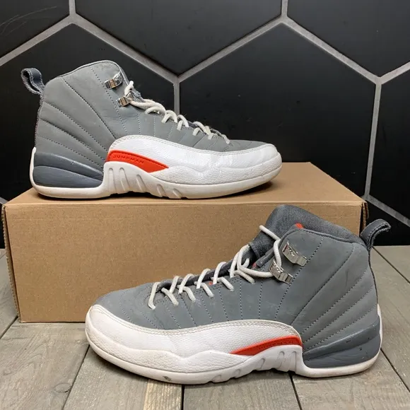 Air Jordan 12 GS Cool Grey Sneakers Size 6 Youth