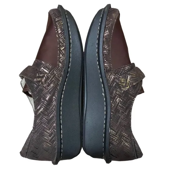 Alegria by PG Lite Brown Gold DEN-589W Leather Dena Clogs Size EUR 38 - US 8/8.5