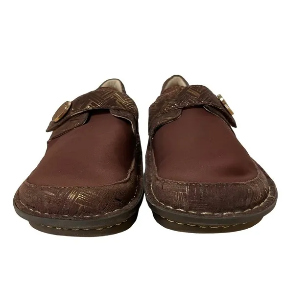 Alegria by PG Lite Brown Gold DEN-589W Leather Dena Clogs Size EUR 38 - US 8/8.5