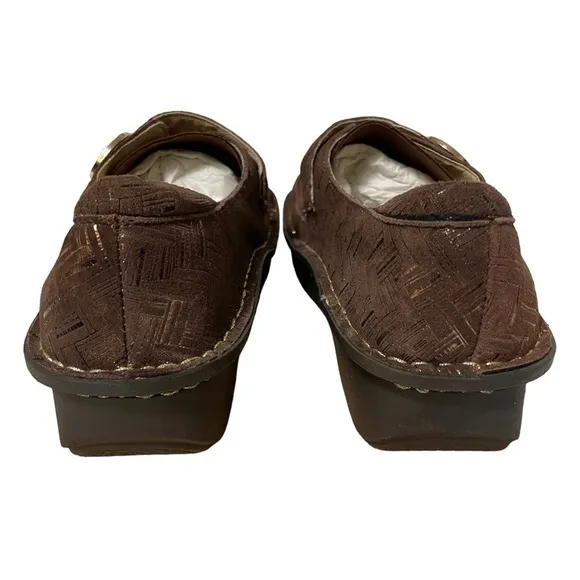 Alegria by PG Lite Brown Gold DEN-589W Leather Dena Clogs Size EUR 38 - US 8/8.5