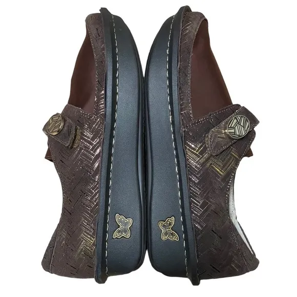 Alegria by PG Lite Brown Gold DEN-589W Leather Dena Clogs Size EUR 38 - US 8/8.5