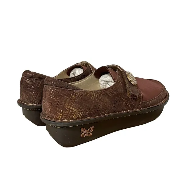 Alegria by PG Lite Brown Gold DEN-589W Leather Dena Clogs Size EUR 38 - US 8/8.5