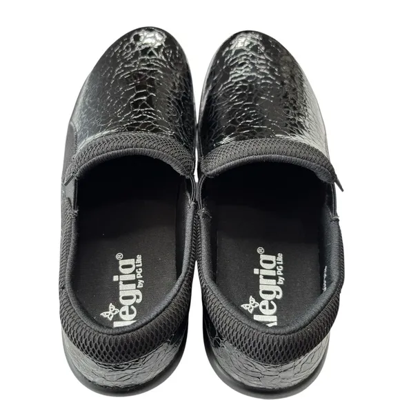 Alegria Duette Womens Clog Shoes Size US 6.5 / 7  EU 37 Black Patent Leather