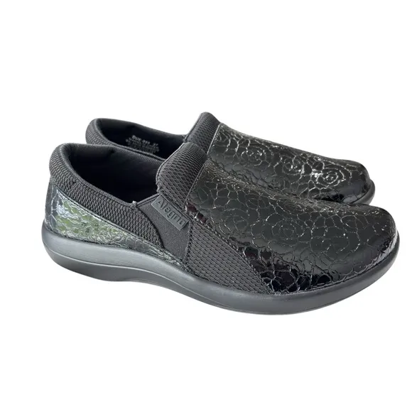 Alegria Duette Womens Clog Shoes Size US 6.5 / 7  EU 37 Black Patent Leather