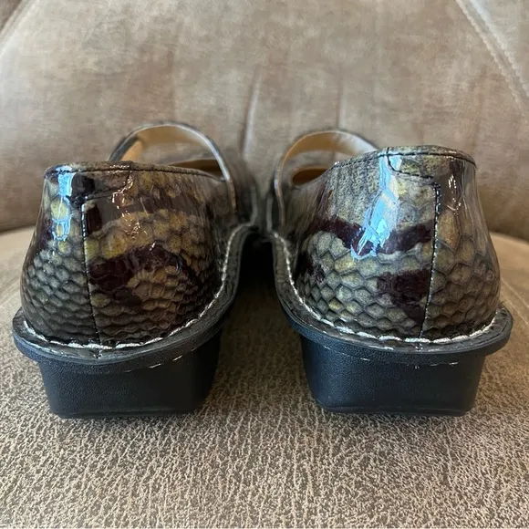 Alegria Feliz Snakeskin Patent Leather Mary Jane Shoes