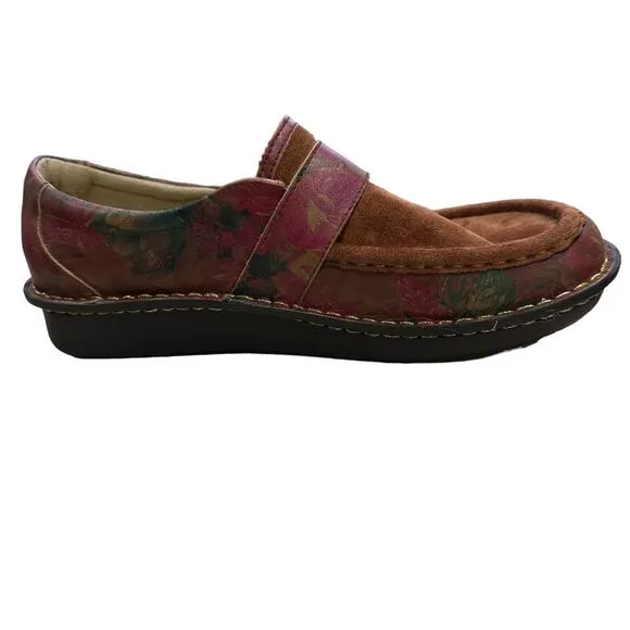 Alegria Marie western romance size 42 Leather suede and smooth floral pattern