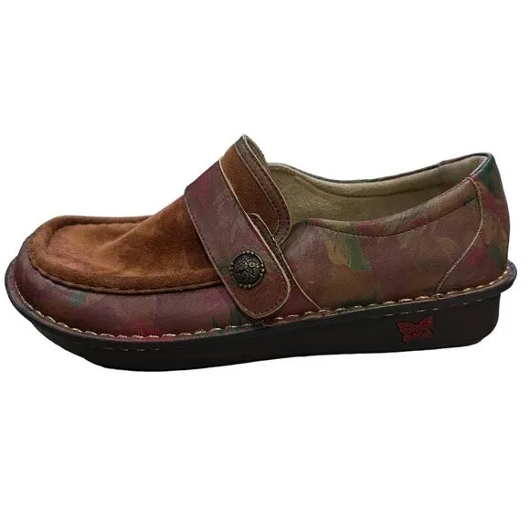 Alegria Marie western romance size 42 Leather suede and smooth floral pattern