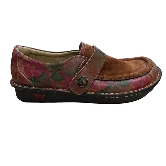 Alegria Marie western romance size 42 Leather suede and smooth floral pattern