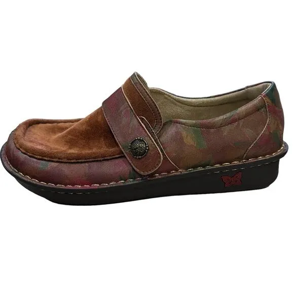 Alegria Marie western romance size 42 Leather suede and smooth floral pattern