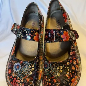 Alegria Paloma Midnight Garden Mary Janes - Size 8