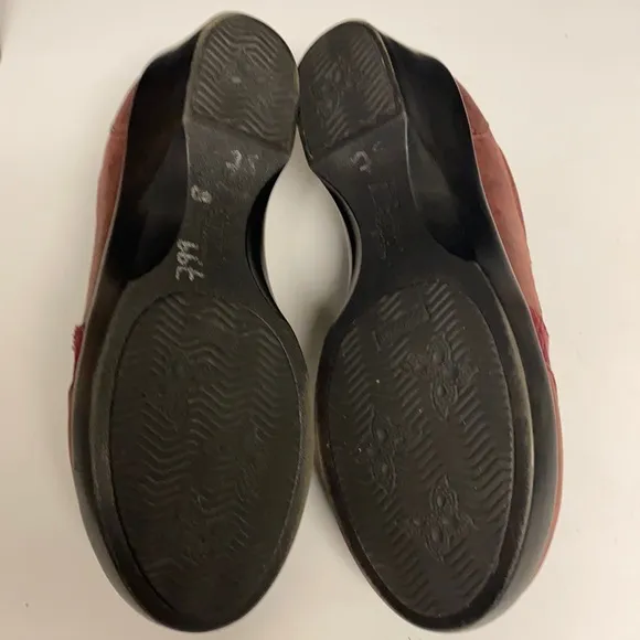 Alegria PG Lite Wine Patterned Fabric Leather Slip On Shoes Size 39