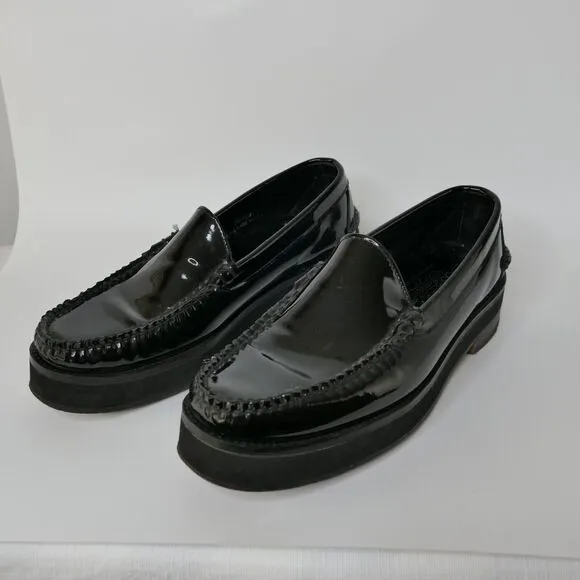 Alejandro Ingelmo Men's Shoes Sz 10D Patent Loafer Shoes Black Glossy Chunky EUC