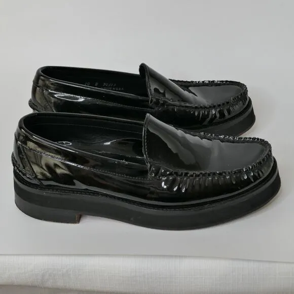 Alejandro Ingelmo Men's Shoes Sz 10D Patent Loafer Shoes Black Glossy Chunky EUC