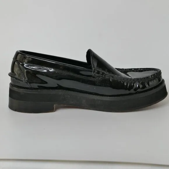 Alejandro Ingelmo Men's Shoes Sz 10D Patent Loafer Shoes Black Glossy Chunky EUC