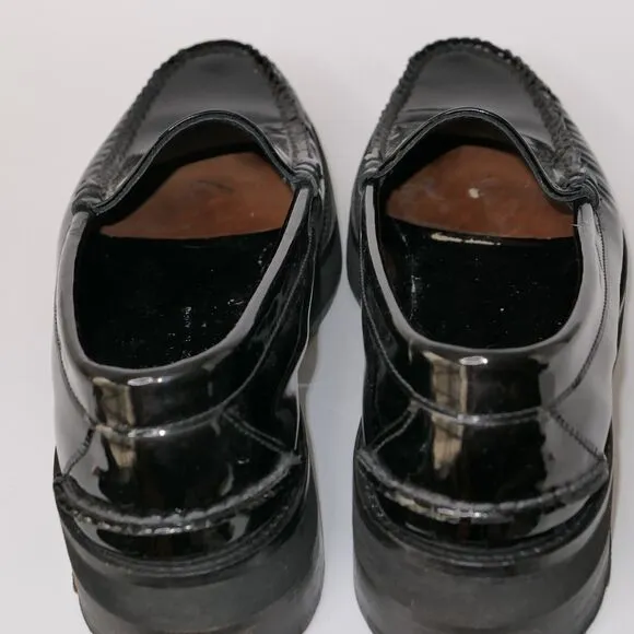 Alejandro Ingelmo Men's Shoes Sz 10D Patent Loafer Shoes Black Glossy Chunky EUC
