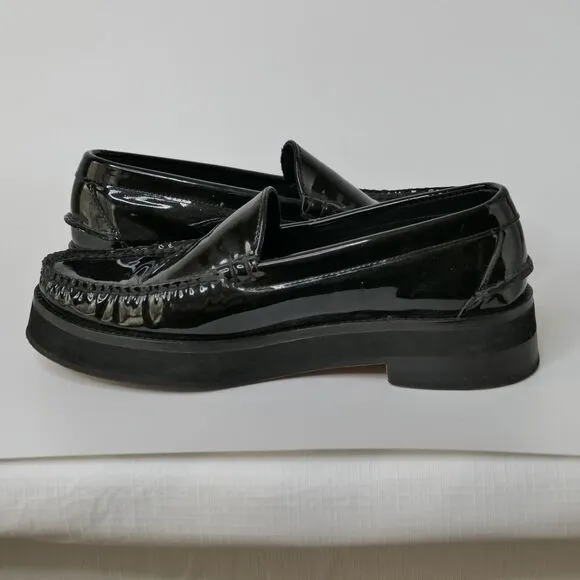 Alejandro Ingelmo Men's Shoes Sz 10D Patent Loafer Shoes Black Glossy Chunky EUC