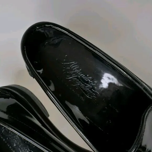 Alejandro Ingelmo Men's Shoes Sz 10D Patent Loafer Shoes Black Glossy Chunky EUC