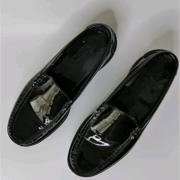 Alejandro Ingelmo Men's Shoes Sz 10D Patent Loafer Shoes Black Glossy Chunky EUC