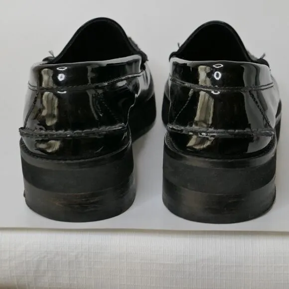Alejandro Ingelmo Men's Shoes Sz 10D Patent Loafer Shoes Black Glossy Chunky EUC