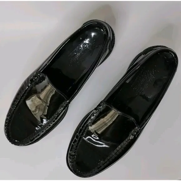 Alejandro Ingelmo Men's Shoes Sz 10D Patent Loafer Shoes Black Glossy Chunky EUC