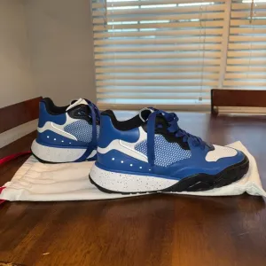 Alexander McQueen Blue and White Sneakers with Chunky Sole