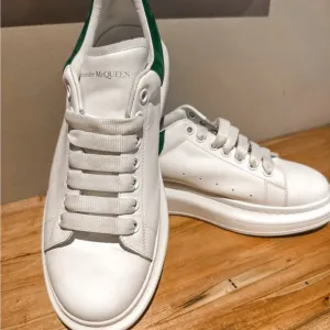 Alexander McQueen White and Green Chunky Sole Sneakers