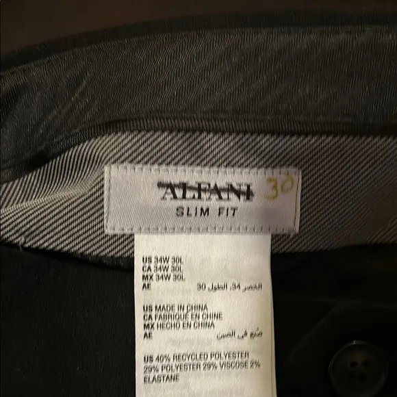 ALFANI SLIM FIT 34W 30L Black Dress Pants