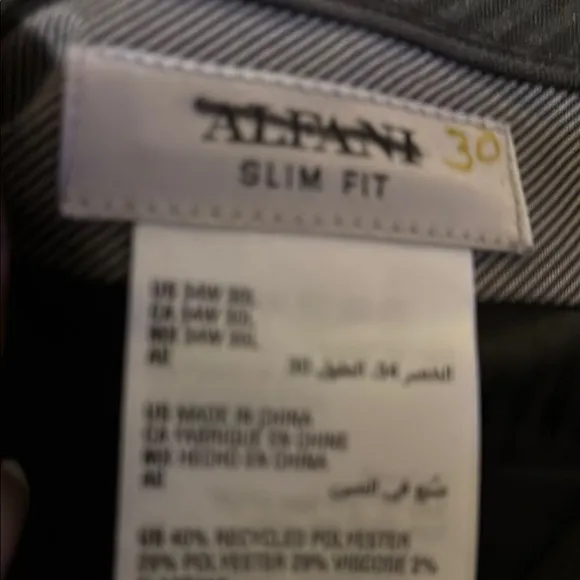 ALFANI SLIM FIT 34W 30L Black Dress Pants