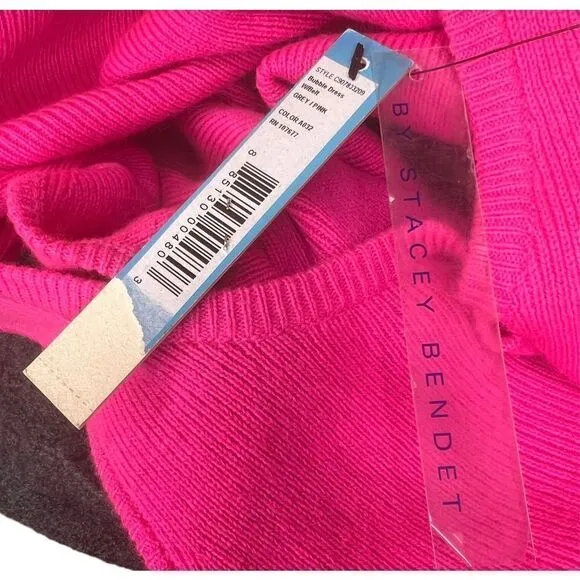 Alice   Olivia Fushia &amp; Grey Wool &amp; Cashmere Bubble Dress NWT Size Small