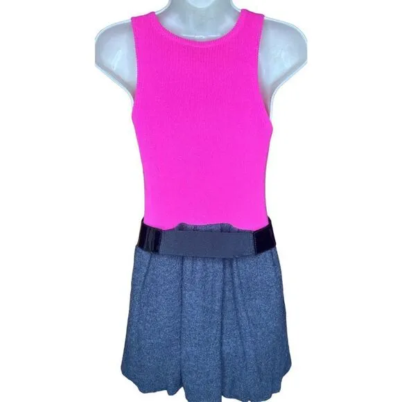 Alice   Olivia Fushia &amp; Grey Wool &amp; Cashmere Bubble Dress NWT Size Small